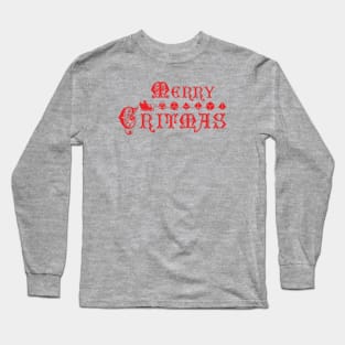 Merry Critmas Santa Sleigh Dice Xmas Long Sleeve T-Shirt